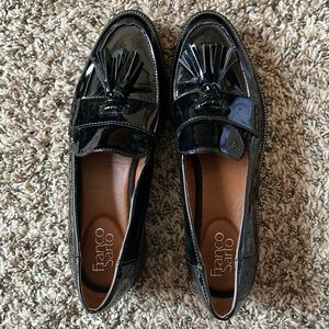 Franco Sarto | Women | Brody Black Faux Patent Leather Platform Loafers | 8.5 M